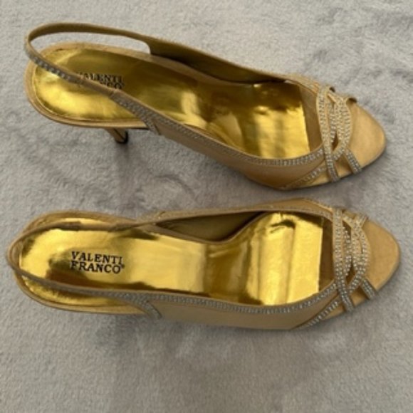 Valenti Franco Women's High Heels Sequin 10 Gold - Picture 5 of 16